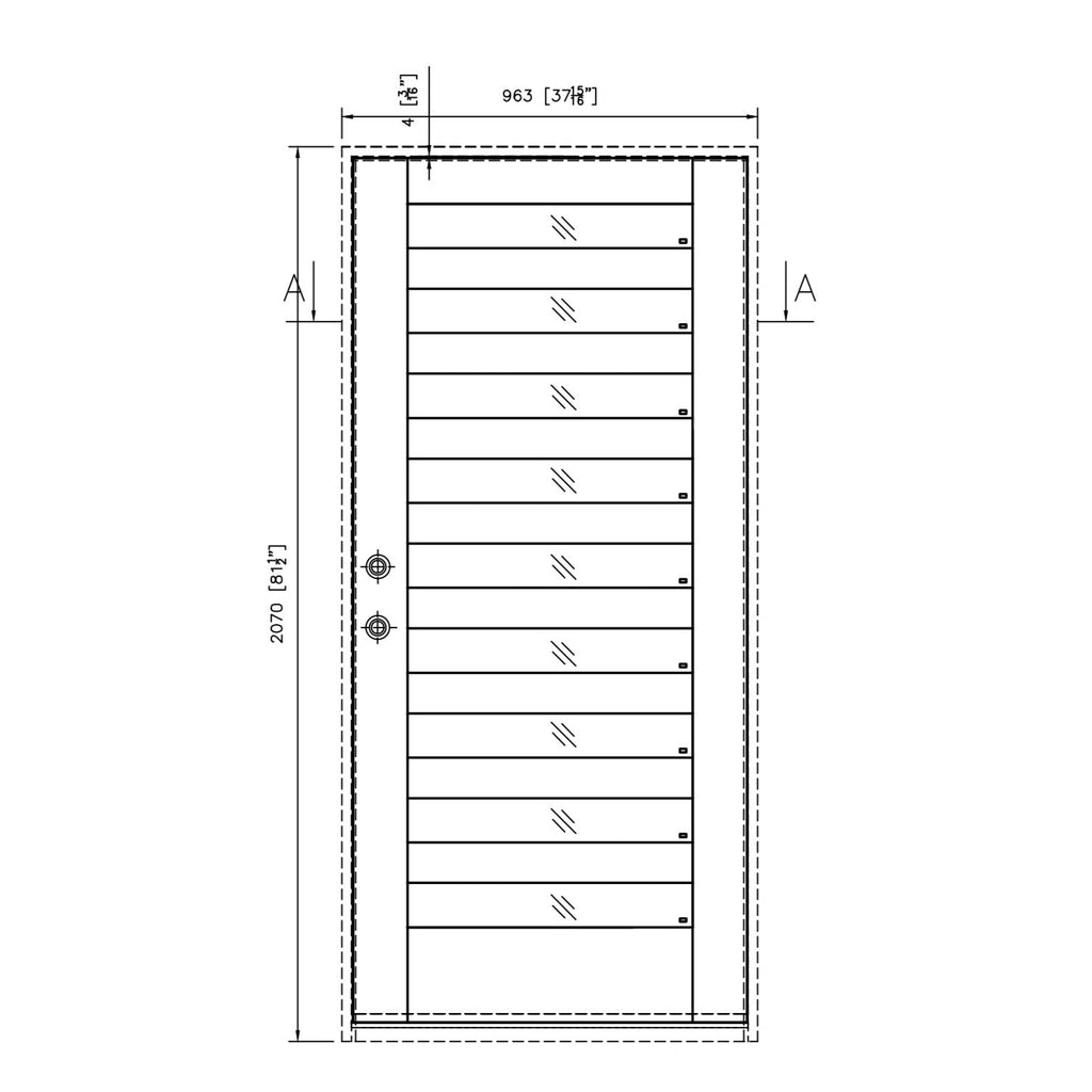 Prefinished Mahogany Wood, Frosted Glass, 9 Lite, Single Door, Low E, 4 inch Jamb, Exterior Door and Frame, CAD